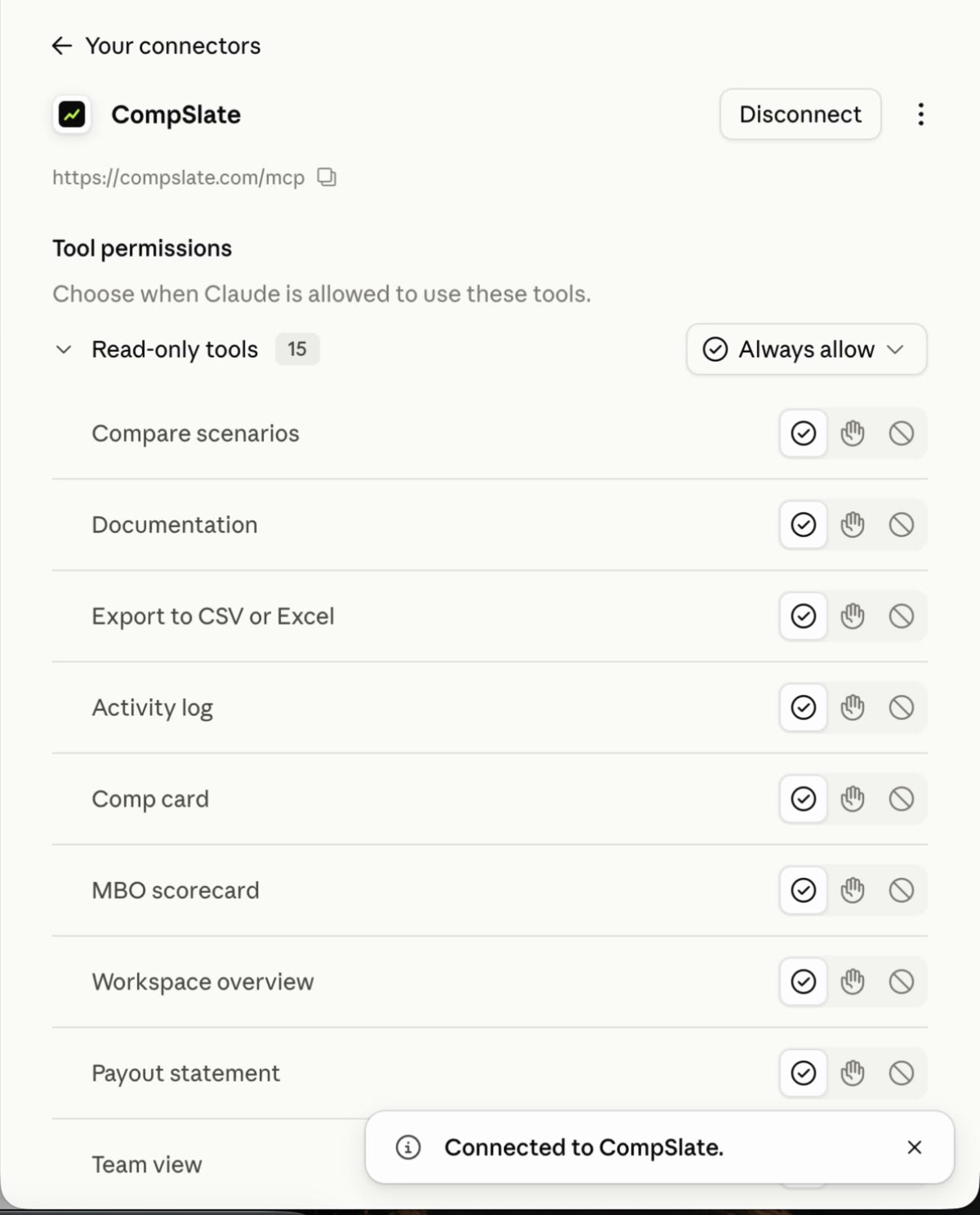 Connected, with the CompSlate tools listed