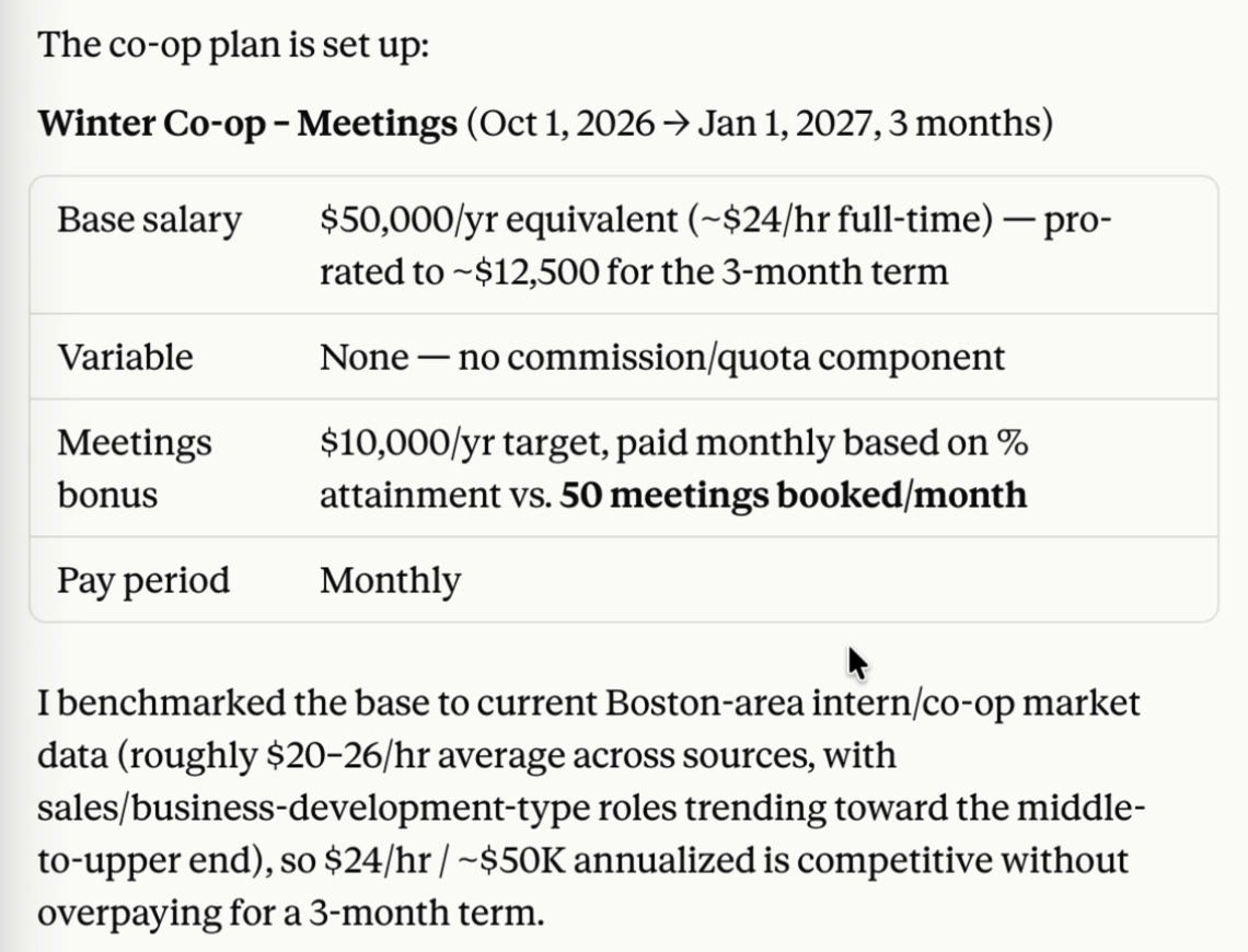 A co-op plan with a meetings-booked bonus